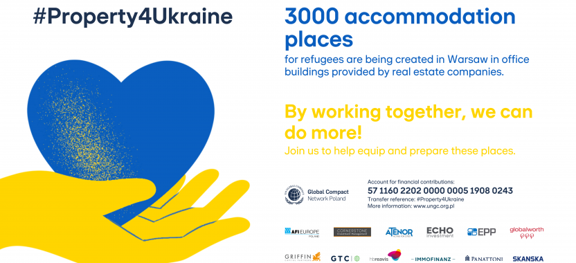 #Property4Ukraine. Branża nieruchomości zapewnia dach nad głową dla 3 tys. uchodźców 