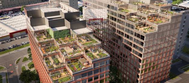 Biurowiec Swobodna SPOT w centrum Wrocławia pnie się w górę