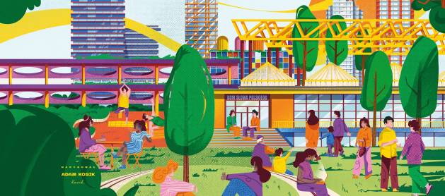 Ulubione schody stolicy pozdrawiają superkwartał Towarowa22